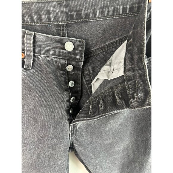 VTG Levi’s 501 Mens Button Fly Big E Red Tab Jeans Black Gray Denim Size W29 L30 - Picture 11 of 13